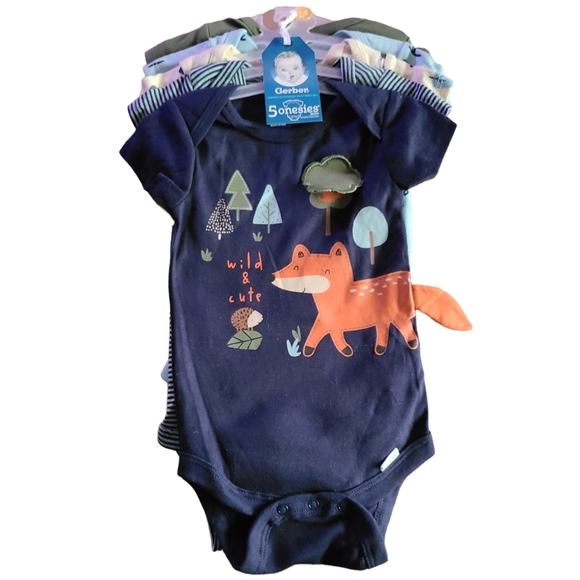 Boys Gerber 5pk Onesies - Picture 2 of 10